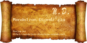Mendelzon Dionízia névjegykártya
